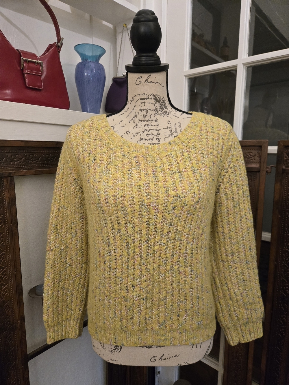 Promod Mohair-Blend Marled Boxy Sweater, Sz M